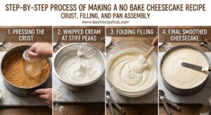 Step-by-step process of making a no bake