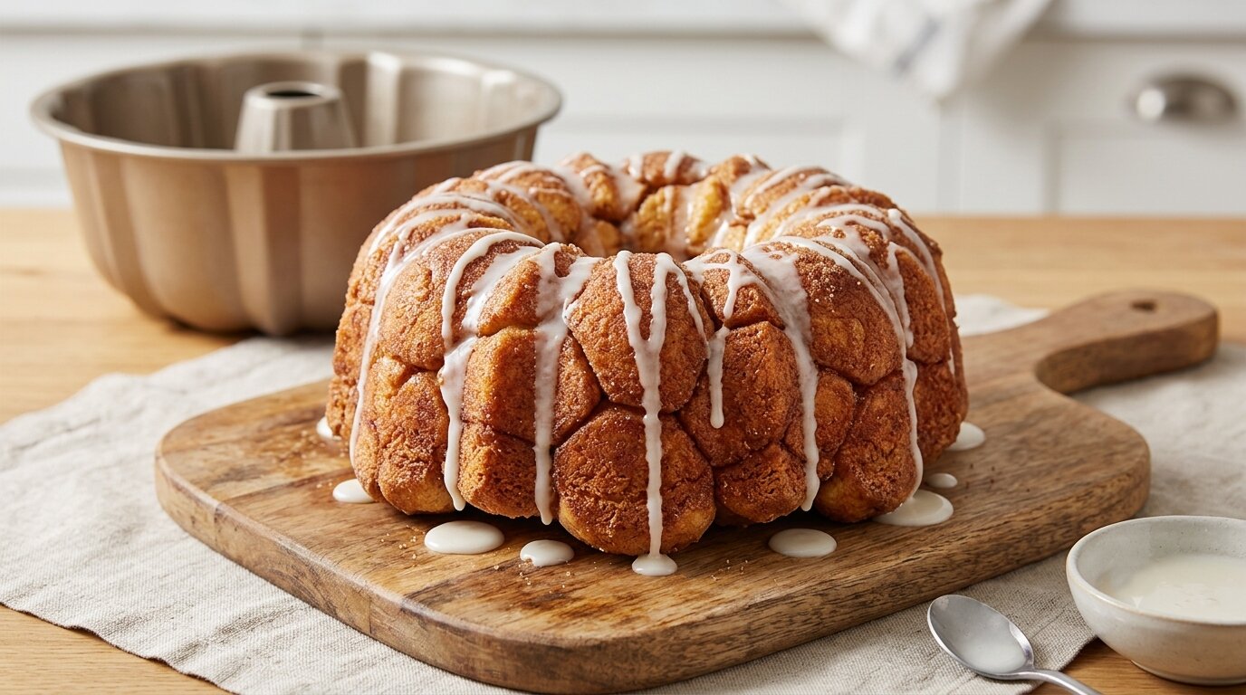 Pull-Apart Monkey Bread With Cinnamon Sugar and Vanilla Glaze